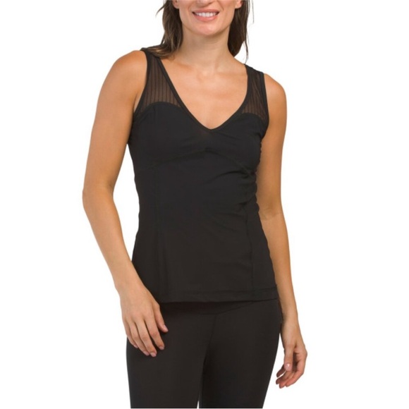Bobbe Active Athletic Tank Top Mesh Paneled NWT Black - Picture 1 of 7